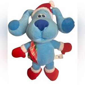 Blues Clues & You BLUE in Santa Hat 15” Plush Stuffed Dog Christmas Holi…